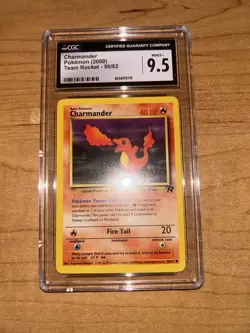 CGC 9.5 MINT+ Charmander Team Rocket 50/82 Pokemon Card - Image 1