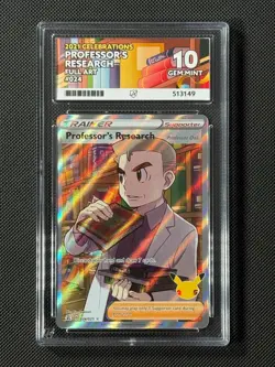 ACE 10 Professor's Research 024/025 Full Art Pokemon Card Celebrations GEM MINT - Image 1