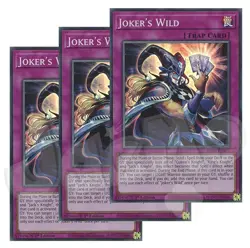 Yugioh - Joker's Wild x 3 - 1st Edition Super Rare NM - Free Holographic Card - Image 1