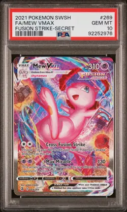 2021 POKEMON SWORD & SHIELD FUSION STRIKE SECRET #269 FULL ART/MEW VMAX PSA 10 - Image 1