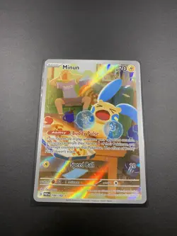 Minun 194/182 SV04: Paradox Rift Illustration Rare Holo Pokemon TCG Near Mint - Image 1