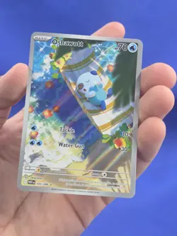 Pokemon Scarlet & Violet White Flare Oshawott 105/086 Illustration Art Rare NM - Image 2