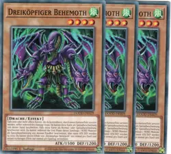 yugioh 3x Dreikopfiger Behemoth DOOD-DE029 COMMON 1AUFLAGE DEUTSCH - Image 1