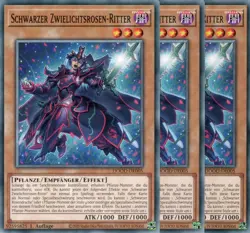 yugioh 3x Schwarzer Zwielichtsrosen-Ritter DOOD-DE005 COMMON 1AUFLAGE DEUTSCH - Image 1