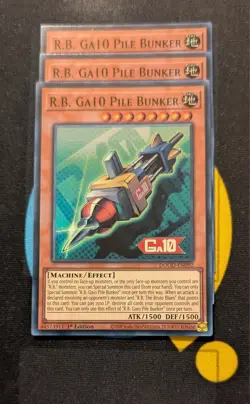 DOOD-EN092 R.B. Ga10 Pile Bunker x3 Super Rare 1st Ed YuGiOh Playset - Image 1