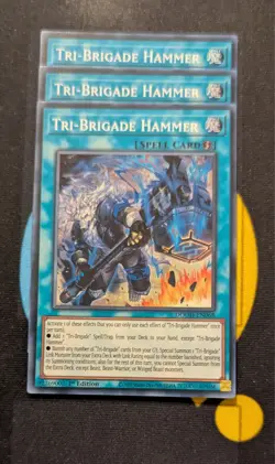 DOOD-EN068 Tri-Brigade Hammer x3 Super Rare 1st Ed YuGiOh Playset - Image 1