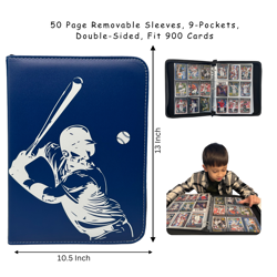 Large Baseball Cards Binder for Trading Cards Collection with Sleeves 900 Cards - Image 5