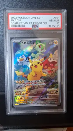 PSA 10 Pikachu 001/SV-P Promo Scarlet & Violet Japanese Pokemon Card - Image 1
