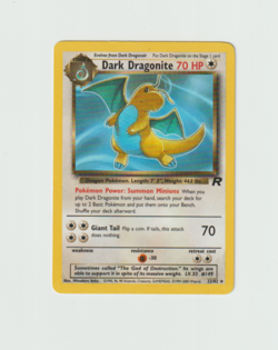 Dark Dragonite 22/82 Team Rocket Non-Holo Rare Pokemon Card WOTC - LP - Image 3