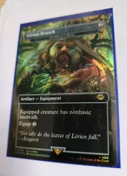 MTG - LORD OF THE RINGS - LORIEN BROOCH - BAB PROMO- FOIL - EXTENDED ART - NEW - Image 1
