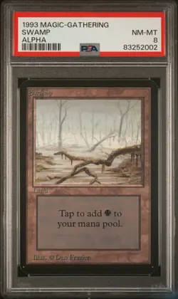 Swamp (A) - Alpha - MTG - NM to Mint - PSA 8. More MTG in Store - Image 1