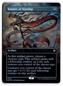 MTG - Banner of Kinship (Borderless) 352 Foundations NM FOIL - Image 1