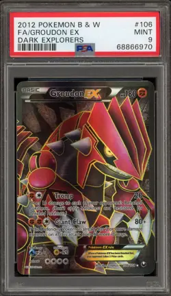 Pokemon Groudon EX Dark Explorers Full Art #106 PSA 9 Mint - Image 1