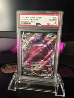 Pokemon Gengar VMAX Holo TCG Fusion Strike 157/264 2021 Full Art PSA 10 - Image 1