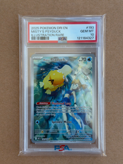 2025 POKEMON DESTINED RIVALS ILLUSTRATION RARE MISTY'S PSYDUCK #193 PSA 10 - Image 1