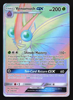 Pokemon Venomoth GX 216/214 Unbroken Bonds Rainbow Secret Rare Holo HP - Image 1