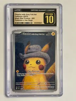 2023 Pikachu with Grey Felt Hat Pokemon X Van Gogh Promo CGC Pristine 10 - Image 1