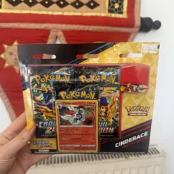 Pokemon Crown Zenith Cinderace Pin Collection 3 Pack Blister NEW/SEALED - Image 1