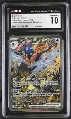 CGC 10 Greninja ex 132 Pokemon Shrouded Fable Black Star Promo Alt Art - Image 1