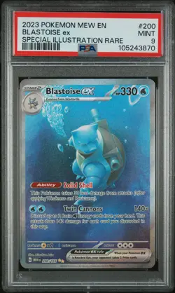 2023 POKEMON MEW EN-151 SPECIAL ILLUSTRATION RARE #200 BLASTOISE EX PSA 9 - Image 1
