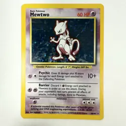 Mewtwo 10/102 Base Set Holo Rare Pokemon Card WOTC Vintage LP - Image 1
