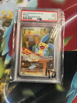 Minun 194/182 Paradox Rift Holo Illustration Rare Pokemon Card PSA 9 Mint - Image 1