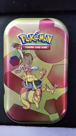 Pokemon TCG Scarlet & Violet Mini Tin Alakazam & Hitmonlee Empty Card And Coin - Image 1