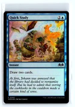 FOIL Quick Study Wilds of Eldraine Common - MTG Magic the Gathering Card - Image 1