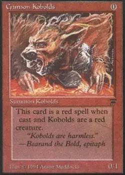 1x Crimson Kobolds Light Play, English Legends MTG Magic - Image 1