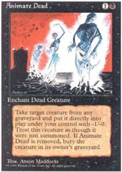 1x Animate Dead NM-Mint, English 4th Edition MTG Magic - Image 1