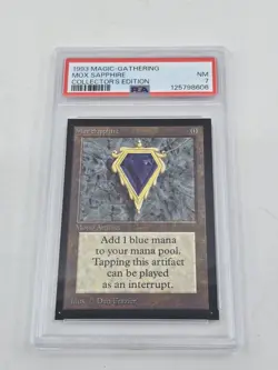 1993 Magic The Gathering MTG Mox Sapphire Collector's Edition PSA 7 - Image 1