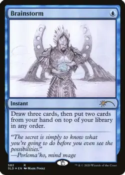 1x Brainstorm (582) - Foil - Sketch Showcase NM-Mint, English Secret Lair MTG Ma - Image 1
