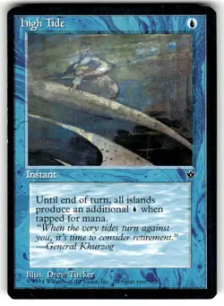 1994 MAGIC THE GATHERING (MTG) HIGH TIDE (TUCKER) BLUE TCG CARD (FALLEN EMPIRES) - Image 1