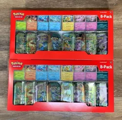 Lot of 2 Pokemon TCG Prismatic Evolutions - 8 Pack Mini Tins - Costco IN HAND - Image 1