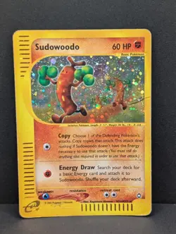 Sudowoodo H24/H32 Aquapolis Holo Rare Pokemon TCG Nintendo e-reader inked - Image 1