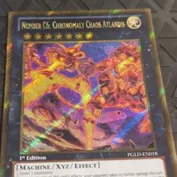 Yugioh! Number C6: Chronomaly Chaos Atlandis PGLD-EN018 Gold Secret Rare - Image 3