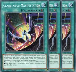 yugioh 3x Glanztaifun-Manifestation DOOD-DE062 COMMON 1AUFLAGE DEUTSCH - Image 1