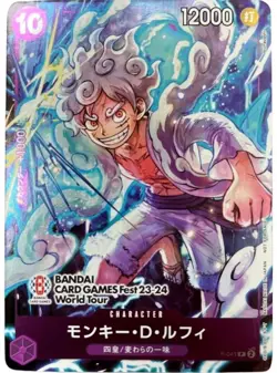 Monkey D Luffy P-041 BANDAI CARD GAME Fest 23-24 PROMO World Tour One Piece - Image 1