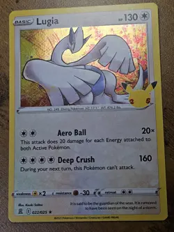 Lugia 022/025 Holo Rare Celebrations 25th Anniversary Pokemon Card NM - Image 1