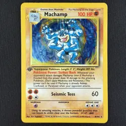 Pokemon TCG Machamp 8/102 Base Set 1st Edition Holo Rare WOTC Vintage Card - Image 1