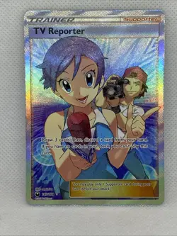 Pokemon Card - TV Reporter Celestial Storm 167/168 Ultra Rare Full Art SM Holo - Image 1