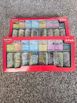 Pokemon Prismatic Evolutions 8 Mini-Tins with Promo Cards Costco 2-Pack - Sealed - Image 1