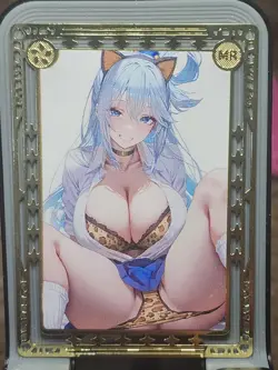 Aqua Spicy Goddess Story Metal Card Anime Waifu MR TCG - Image 1