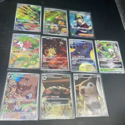 Lot Of 10 Korean Pokemon Cards: Arvens Greedent, Meowth, Etc - Image 1