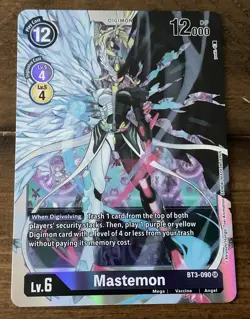 DIGIMON TRADING CARD GAME Mastemon Super Rare (BT3-090) NM Pack Fresh - Image 1