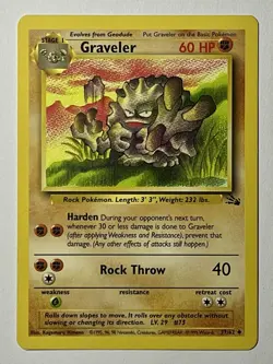 Graveler 37/62 (LP) Uncommon Fossil Set Unlimited 1996 WOTC Pokemon Card - Image 1