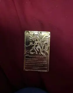 Pokemon 23K Gold Plated Mewtwo Trading Card 1999 Burger King Limited Edition - Image 1