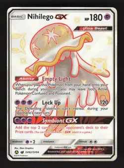 Nihilego GX SV62/SV94 Hidden Fates Holo Full Art Pokemon Card - Image 1