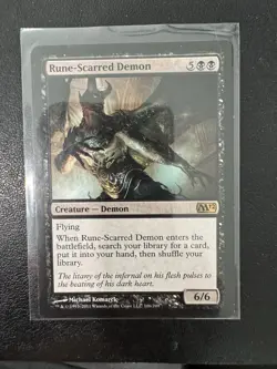 MTG Rune-Scarred Demon M12 Core Set 2012 Rare (106/249) Magic Black Rare - Image 1