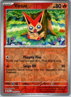 Pokemon - Victini - 030/162 - Reverse Holo - Temporal Forces - NM/M - Image 1